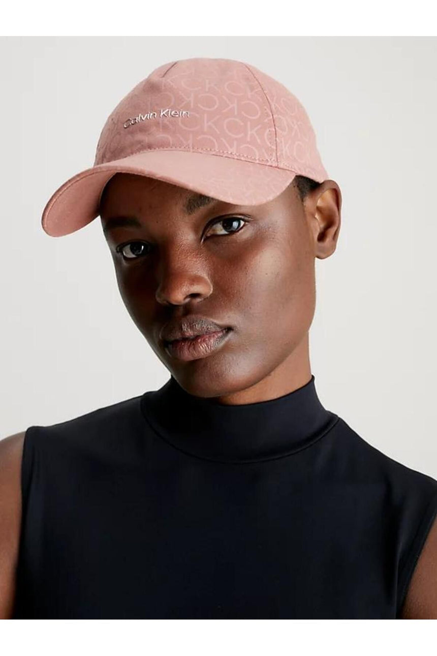 Calvin Klein Monogram Baskılı Şapka Ash Rose Mono