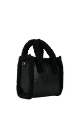 Axpe Peluş Kulp Detaylı Kadın El Çantası Siyah Siyah