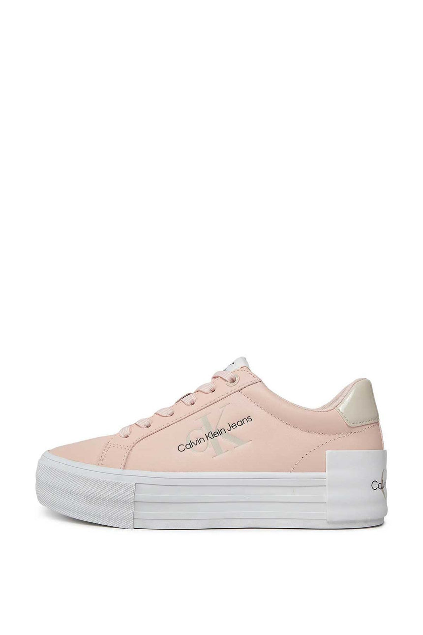 Calvin Klein Bold Flatform Low Lace Up Sneakers Peach Blush/Eggshell