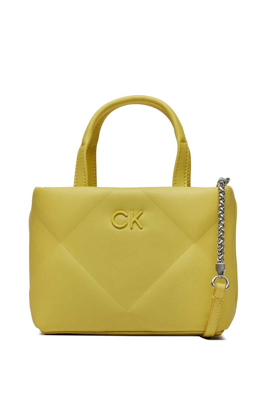 Calvin Klein Re-Lock Quilt Tote Mini Omuz Çantası Yellow