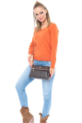 Benetton Kapaklı Çapraz Askılı Çanta Kahve - Taba