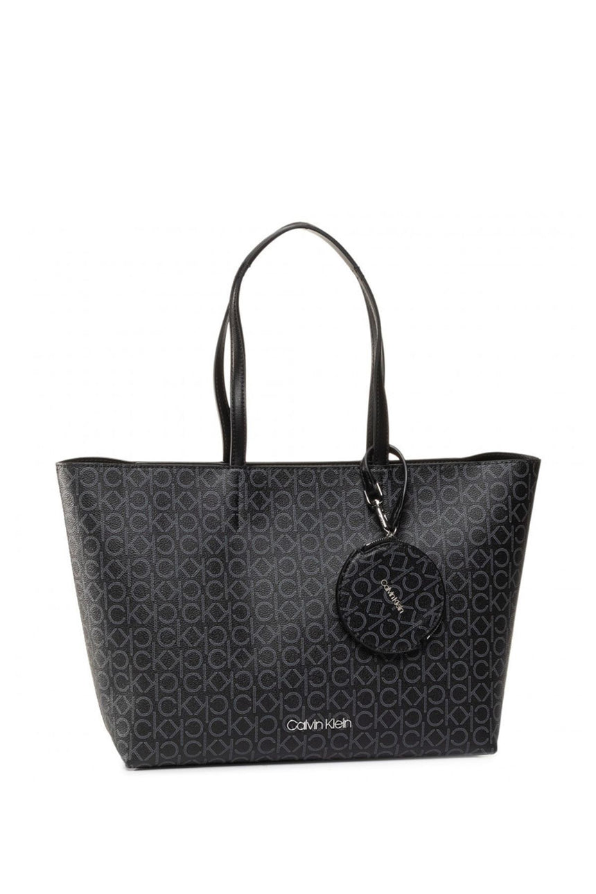 Calvin Klein Mono Shopper Md Kadın Kol Çantası Black Mono