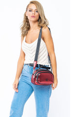 Benetton Çok Bölmeli Çapraz Askılı Kadın Çantası Bordo