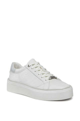 Calvin Klein Deri Platform Lace Up Sneakers White/Pearl Grey