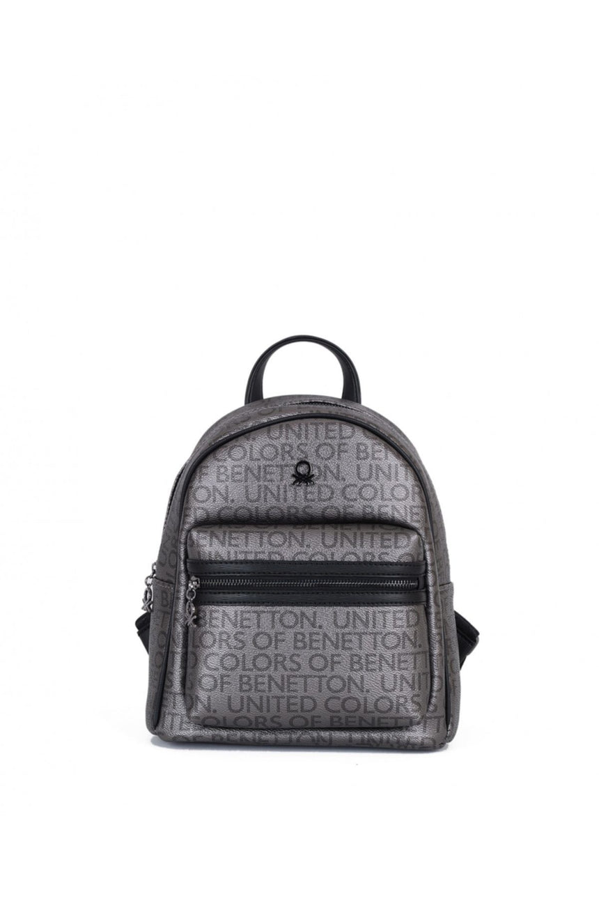 Benetton Mono 2 Kadın Sırt Çantası Platin - Siyah