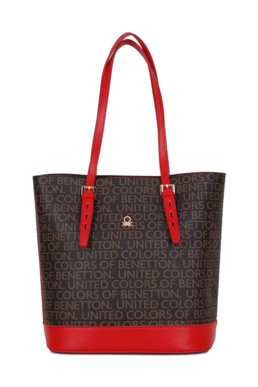 Benetton Mono Kadın Omuz Çantası Kahve - Kırmızı