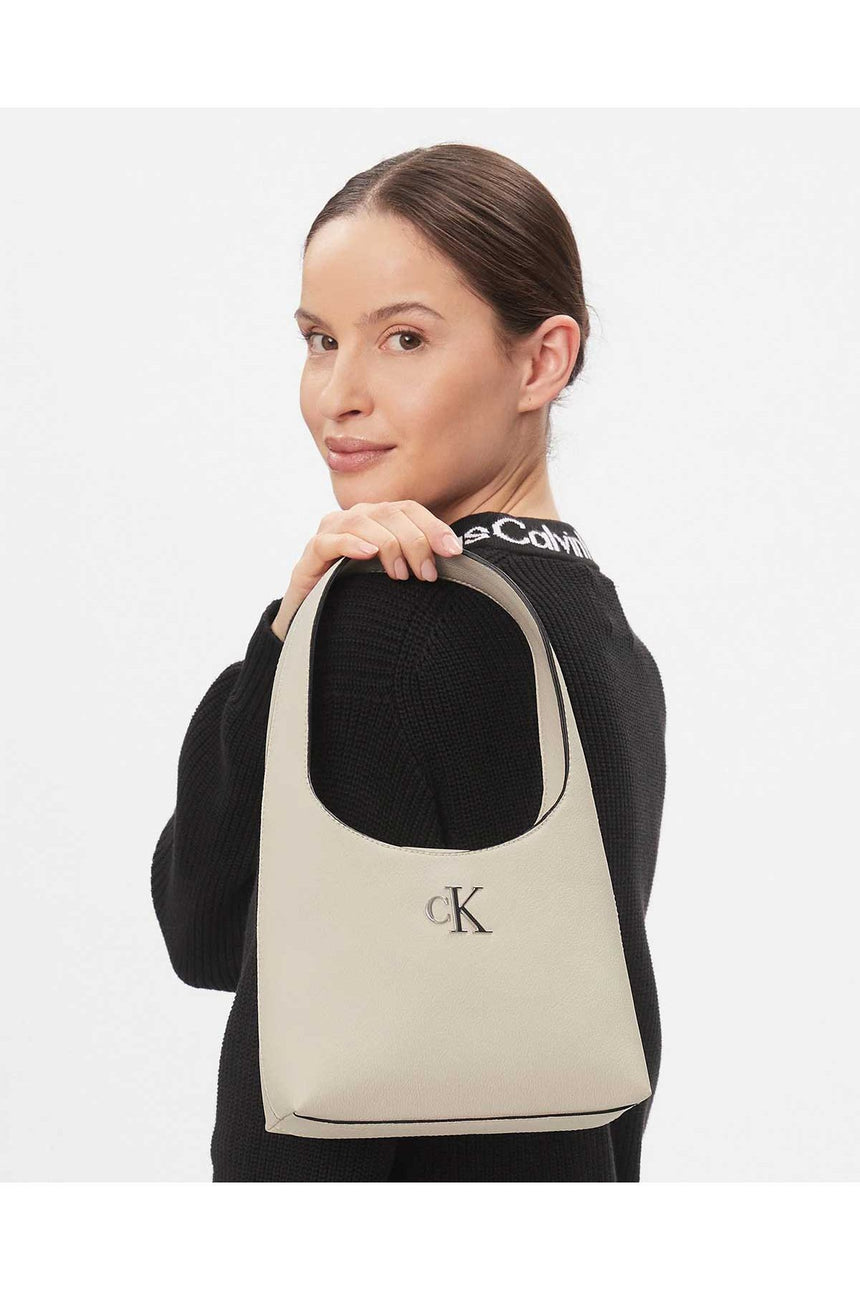 Calvin Klein Minimal Monogram Shoulder Bag Omuz Çantası Stone