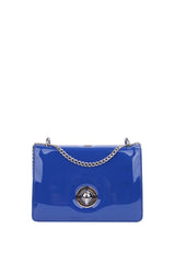 Günlük Zincirli Çapraz Kadın Çantası Lacivert  Rugan