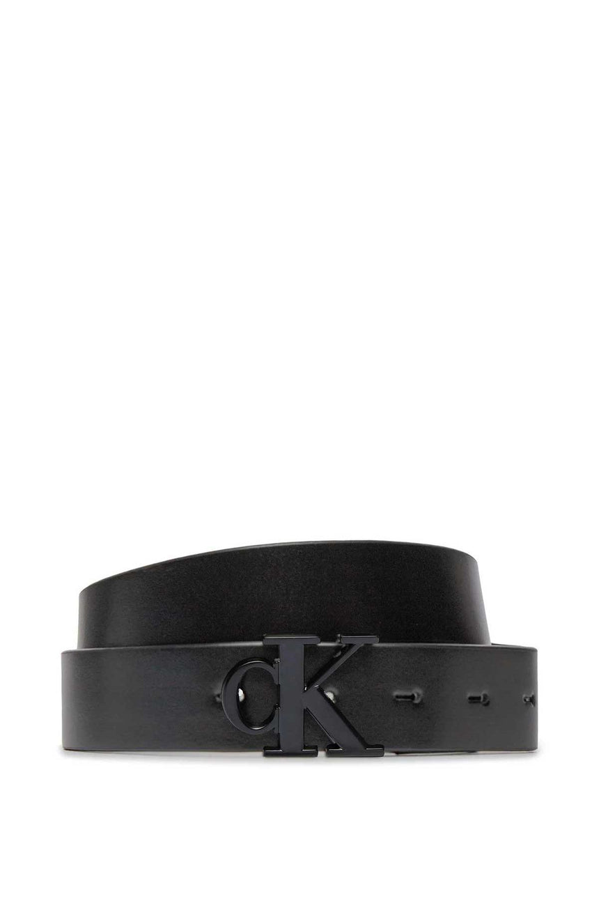 Calvin Klein Round Mono Belt Kemer Black/Silver