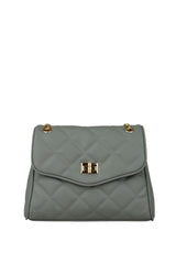 Axpe Gold Zincir Detaylı Kadın Omuz Çantası Gri