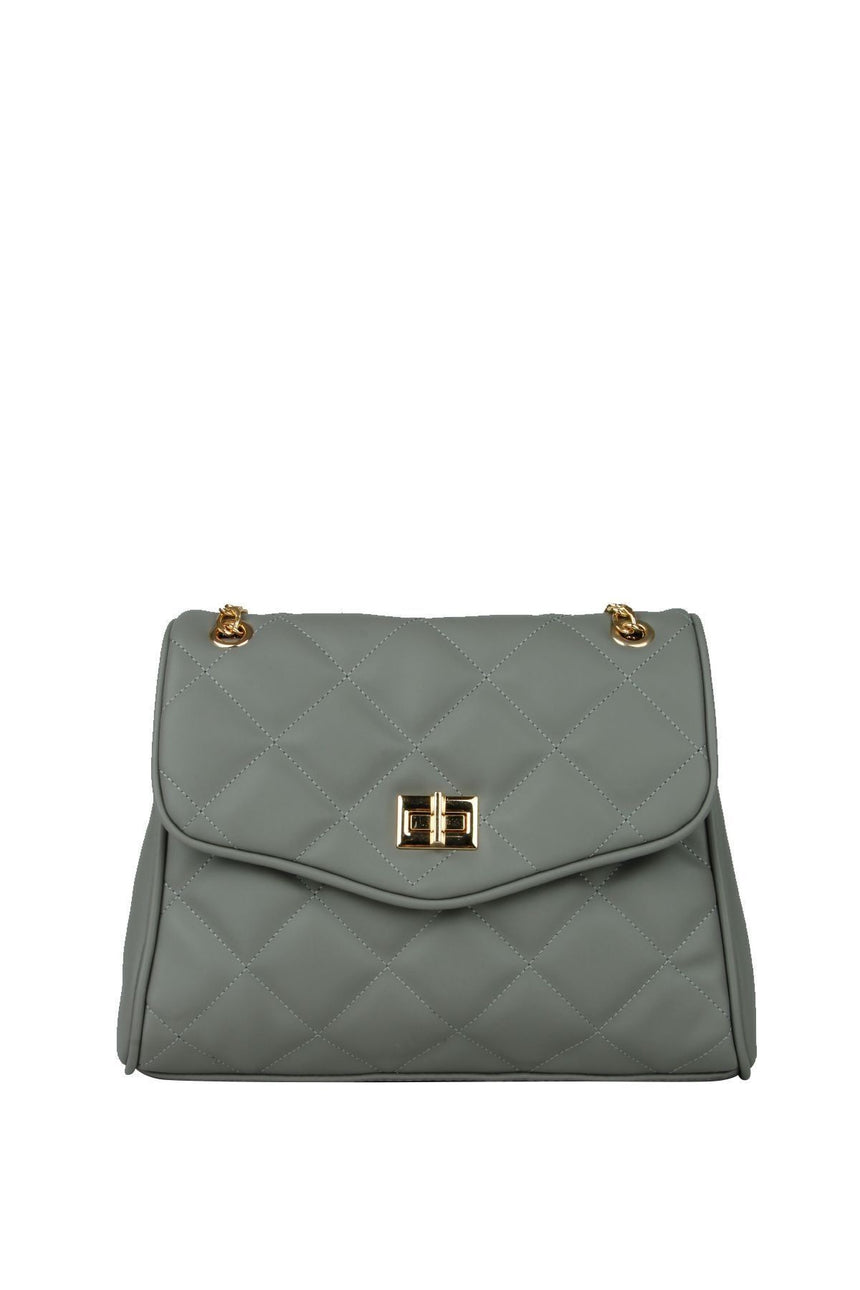 Axpe Gold Zincir Detaylı Kadın Omuz Çantası Gri