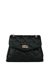 Axpe Gold Zincir Detaylı Kadın Omuz Çantası Siyah