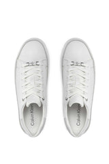 Calvin Klein Deri Platform Lace Up Sneakers White/Pearl Grey
