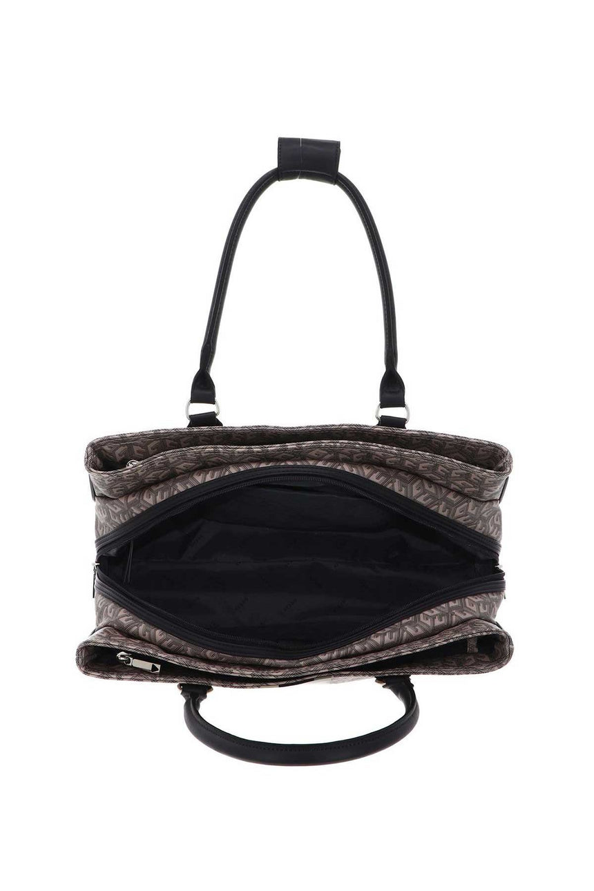 Guess Wilder Shopper Tote Seyahat Çantası Espresso Logo