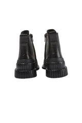 Camper Pix Hakiki Deri Fermuarlı Siyah Kadın Bot