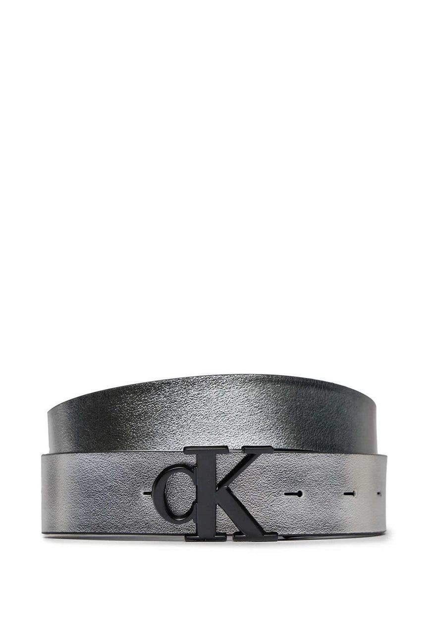 Calvin Klein Round Mono Belt Kemer Black/Silver