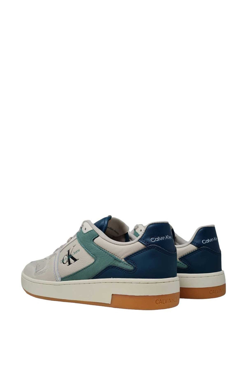 Calvin Klein Basket Cupsole Low Sneakers Eggshell/Creamy White/Teal/Brown