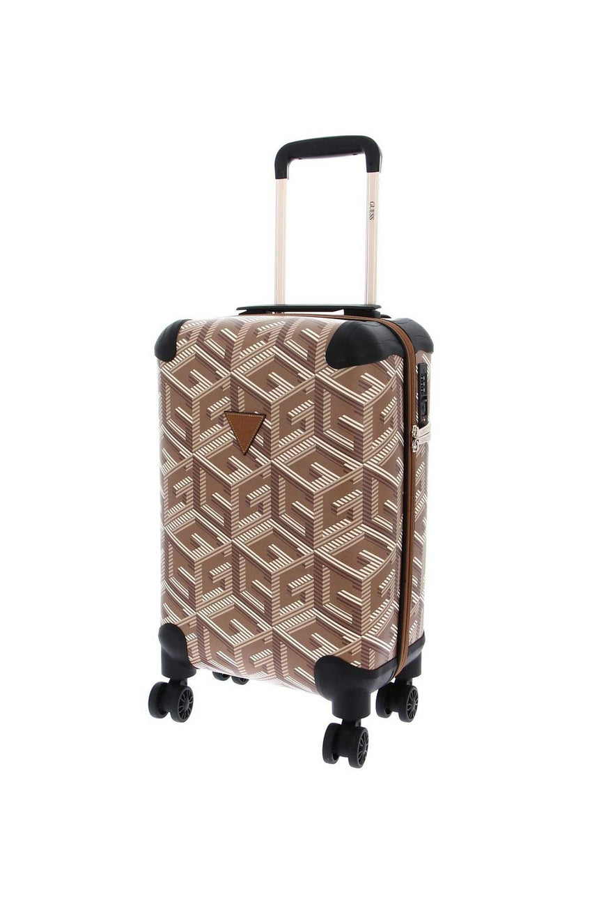 Guess Wilder 18 In 8-Wheel Kabin Boy Valiz Taupe Logo