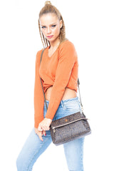 Benetton Kapaklı Çapraz Askılı Çanta Kahve- Haki