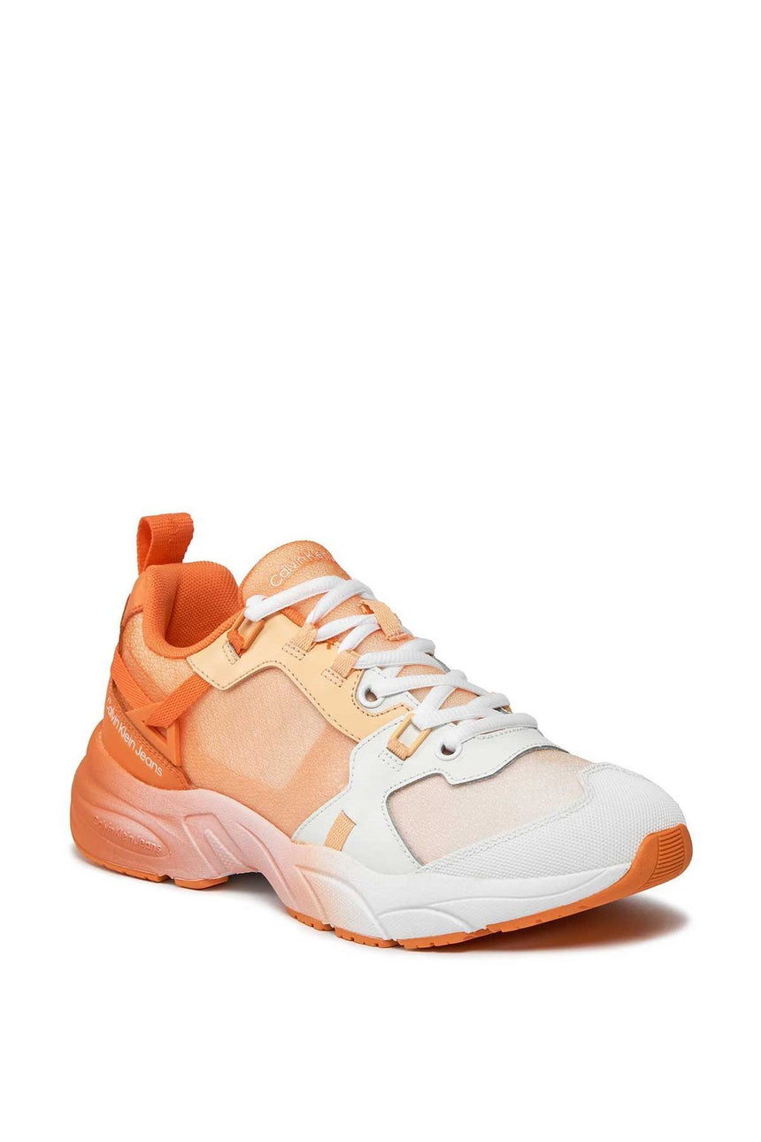 Calvin Klein Retro Tennis Low Lace Up Sneakers Orange