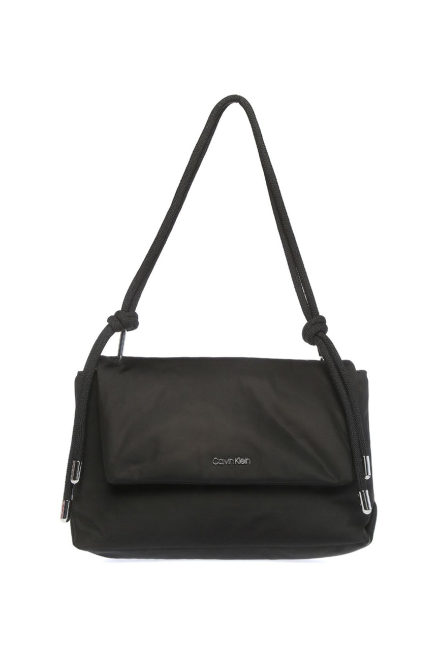 Calvin Klein Roped Shoulder Bag Nylon Kadın Omuz Çantası CK Black