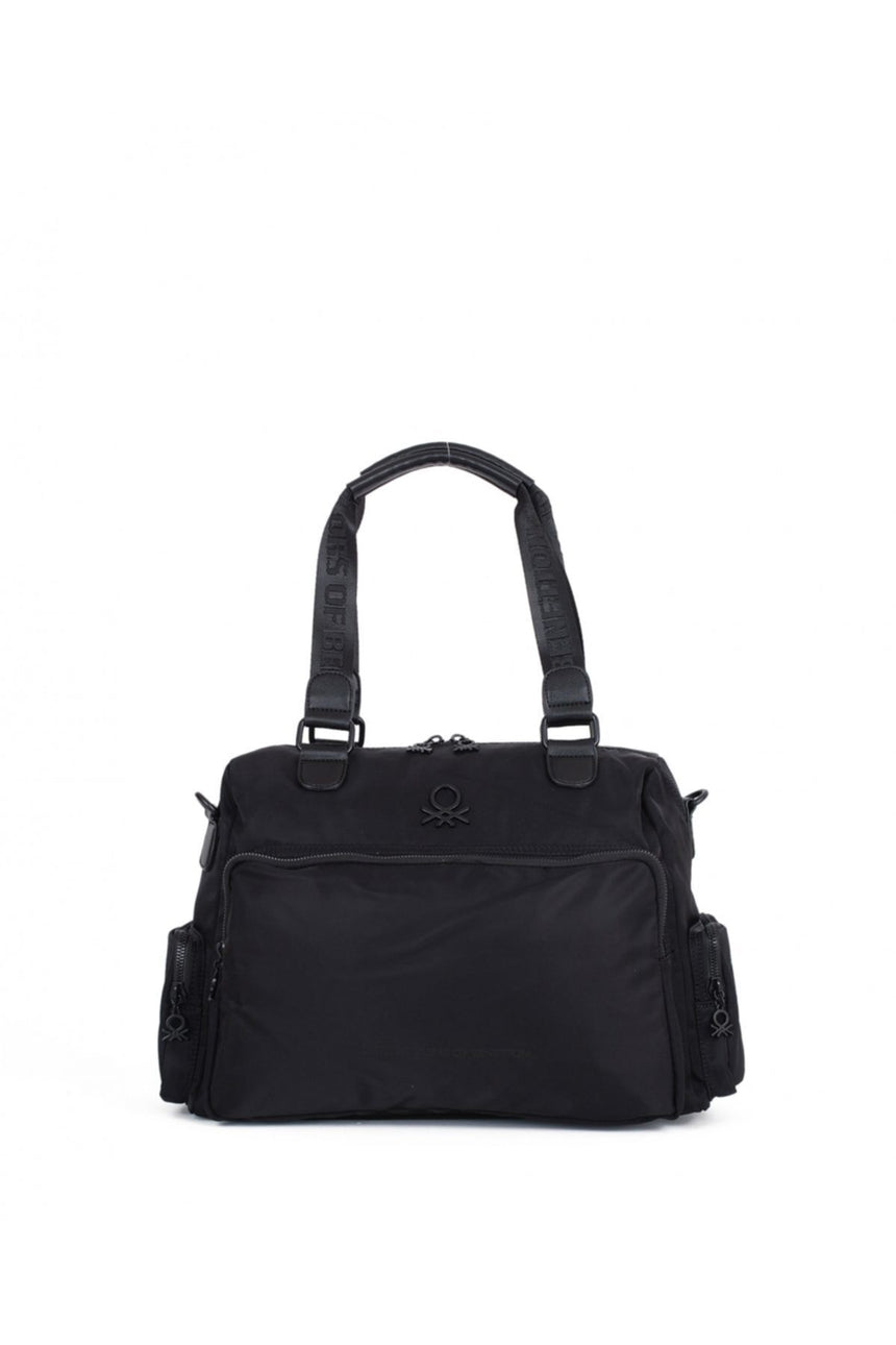 Benetton Çok Gözlü Kadın El Çantası Siyah