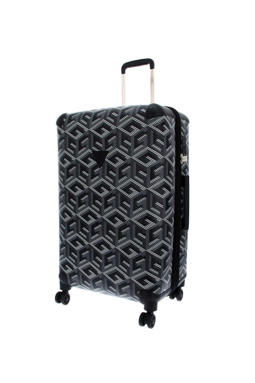 Guess Wilder 28 In 8-Wheel Orta Boy Valiz Black Logo