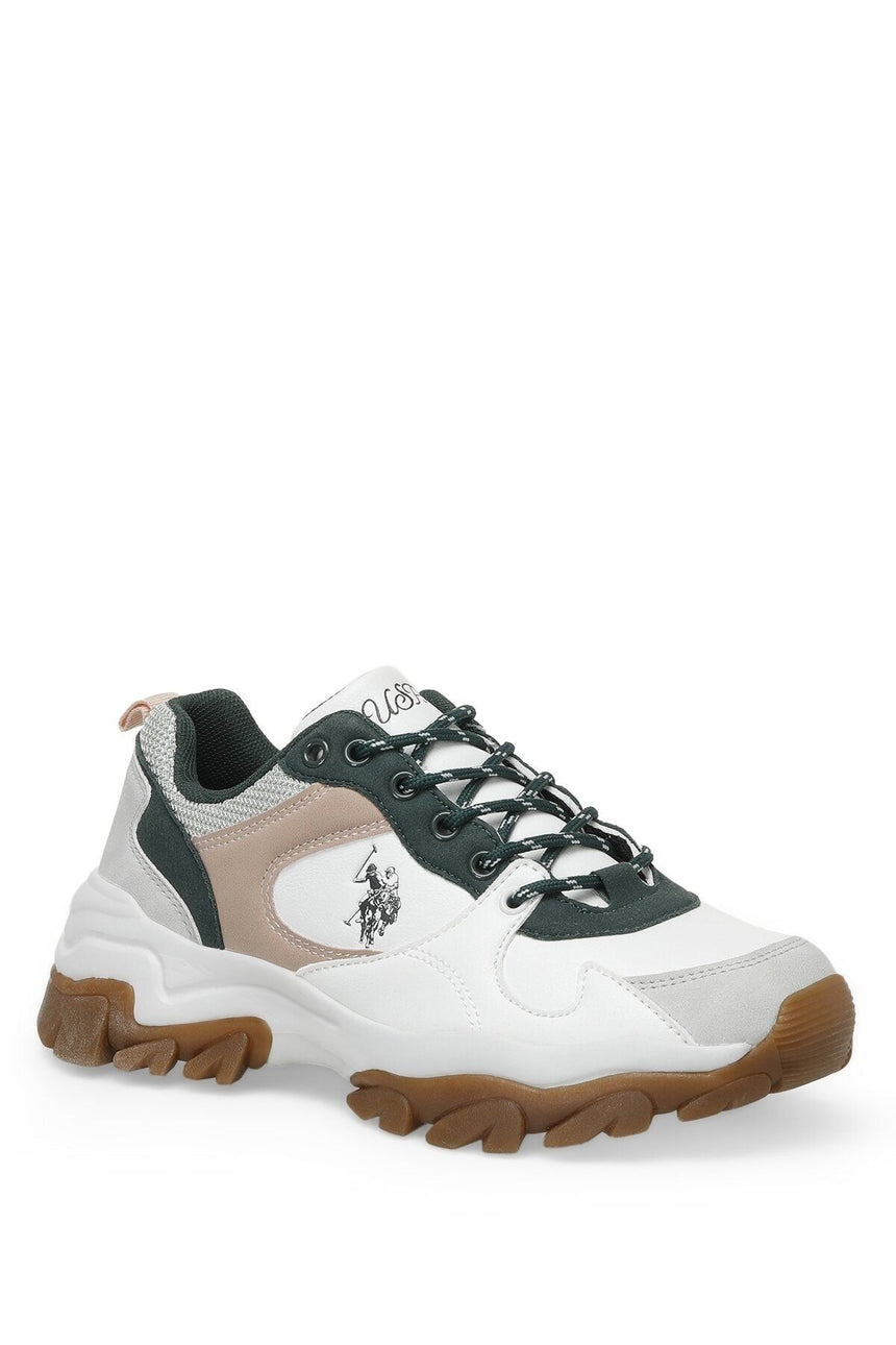 Us Polo 2F Tracky 2Pr Kadın Sneakers Beyaz - Yeşil
