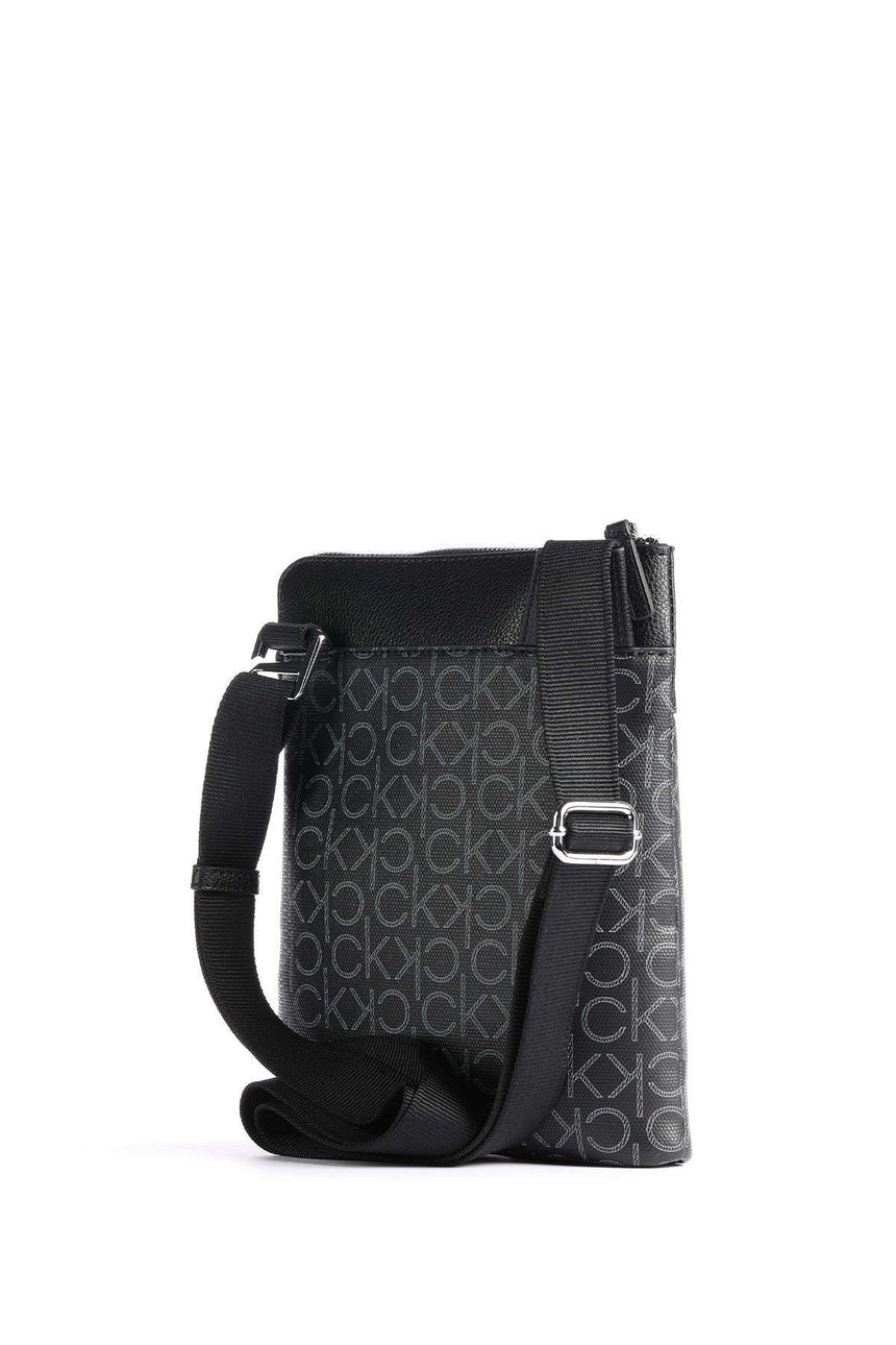 Calvin Klein Conv Flat Pack Çapraz Askılı Erkek Çantası Black Mono Mix