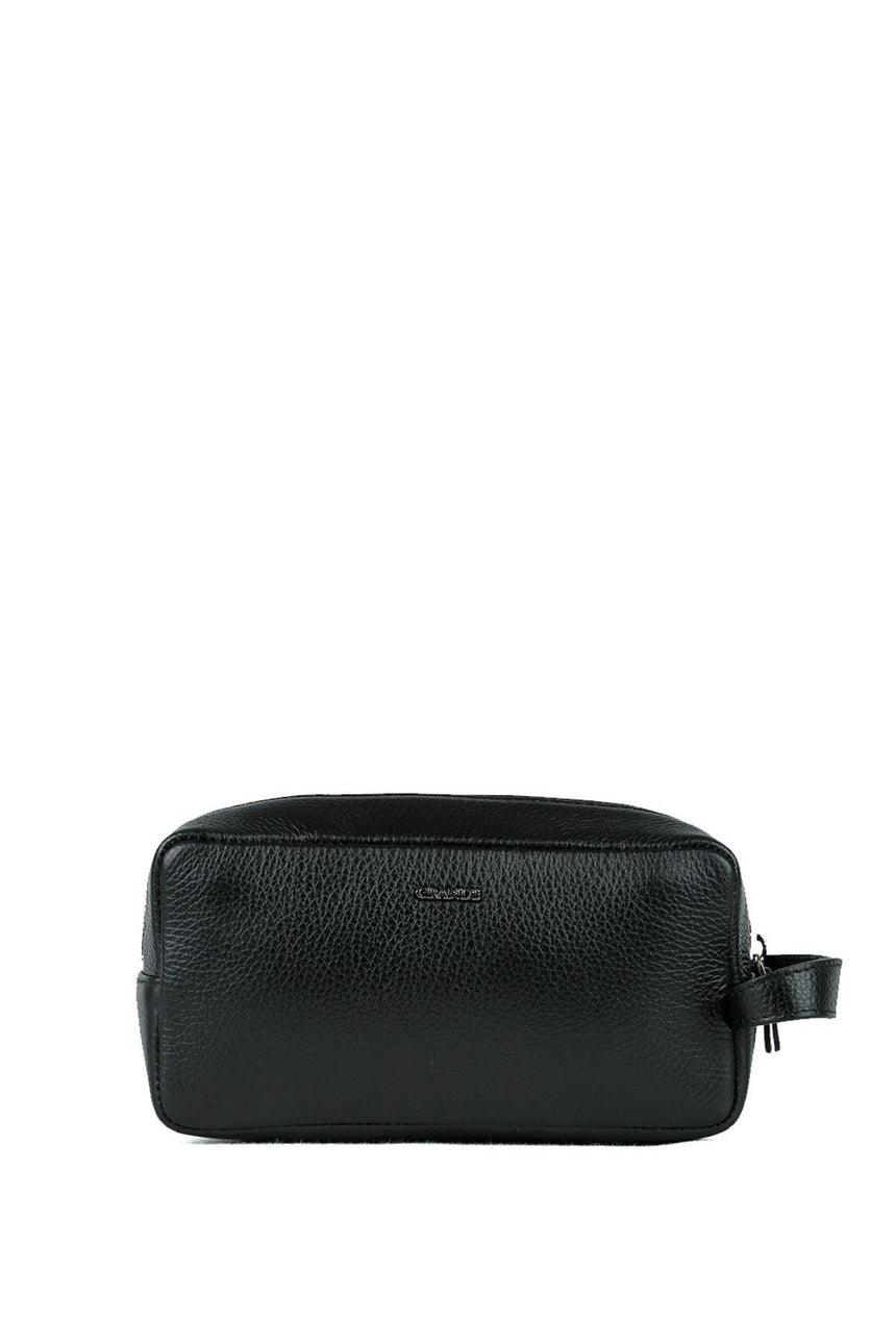 Grande Metal Logo Baskılı Erkek Aksesuar Çantası Siyah