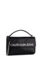 Calvin Klein Sculpted Monogram E/W Flap Çapraz Askılı Kadın Çantası Black