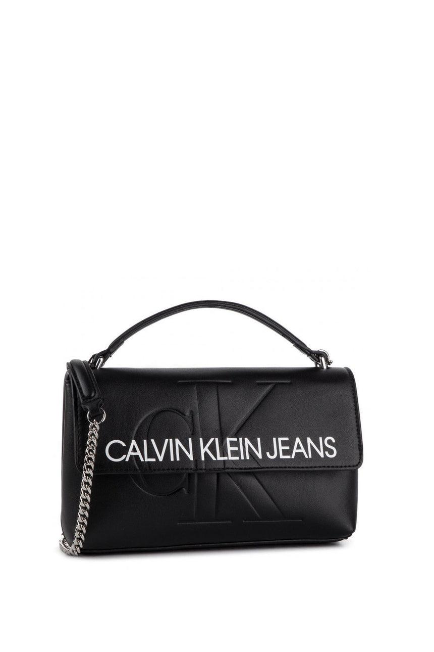 Calvin Klein Sculpted Monogram E/W Flap Çapraz Askılı Kadın Çantası Black