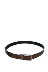 Axpe 3,5 Cm Çift Taraflı Deri Kemer Siyah - Kahve