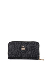 Benetton Logo Baskılı Medium Kadın Cüzdanı Siyah