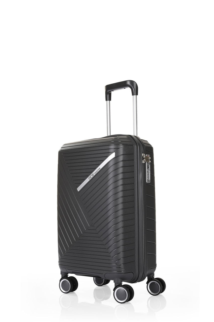 ÇÇS Diagonol Çizgili 65 cm Orta Boy Valiz Antrasit