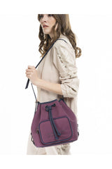 Benetton Nano Sport Büzgülü Kadın Omuz Çantası Mürdüm - Lacivert