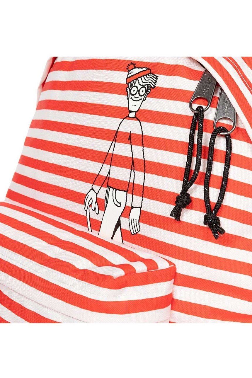 Eastpak Padded Pak'r Wally Silk Stripe Sırt Çantası Kırmızı - Beyaz