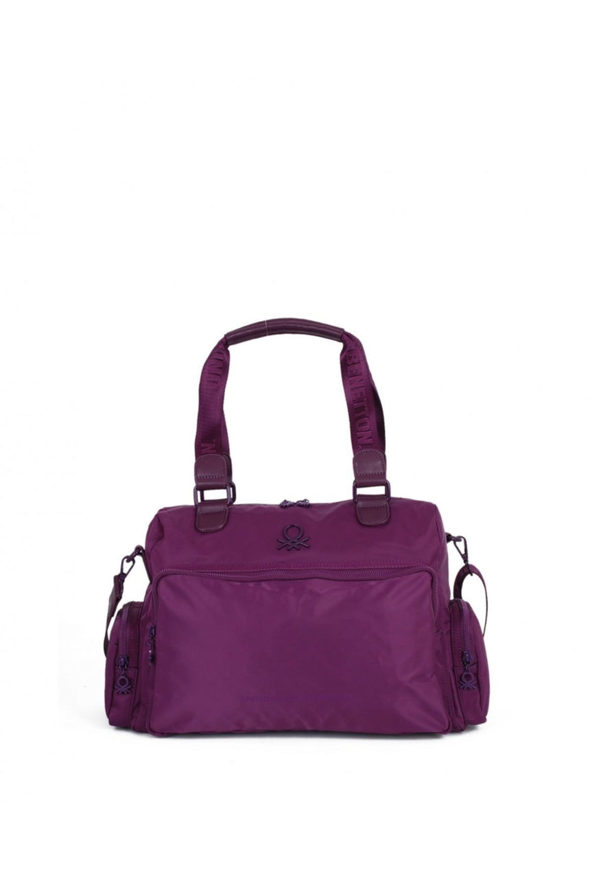 Benetton Çok Gözlü Kadın El Çantası Mürdüm