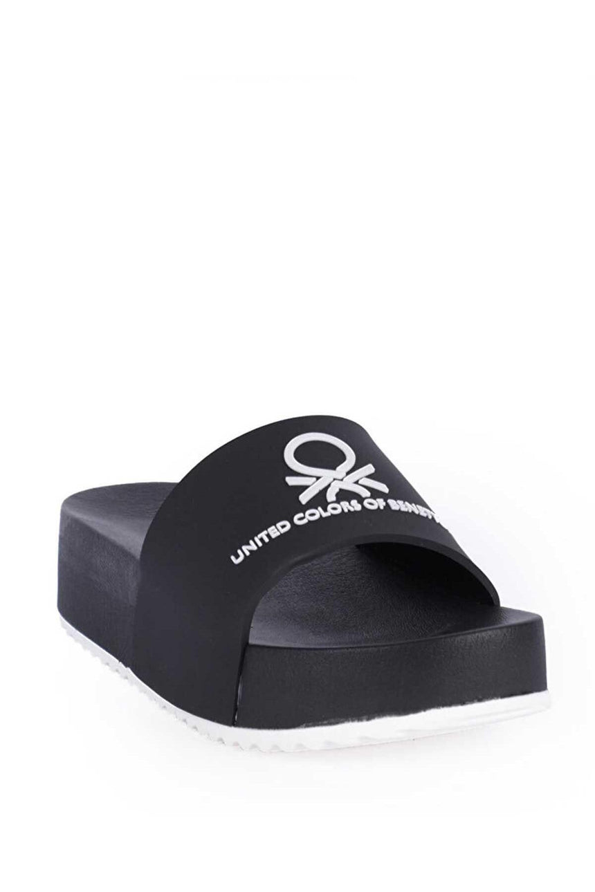 Benetton Kadın Sandalet Siyah - Beyaz