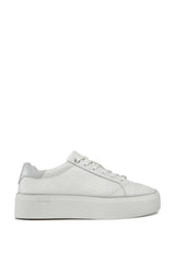 Calvin Klein Deri Platform Lace Up Sneakers White/Pearl Grey