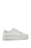 Calvin Klein Deri Platform Lace Up Sneakers White/Pearl Grey