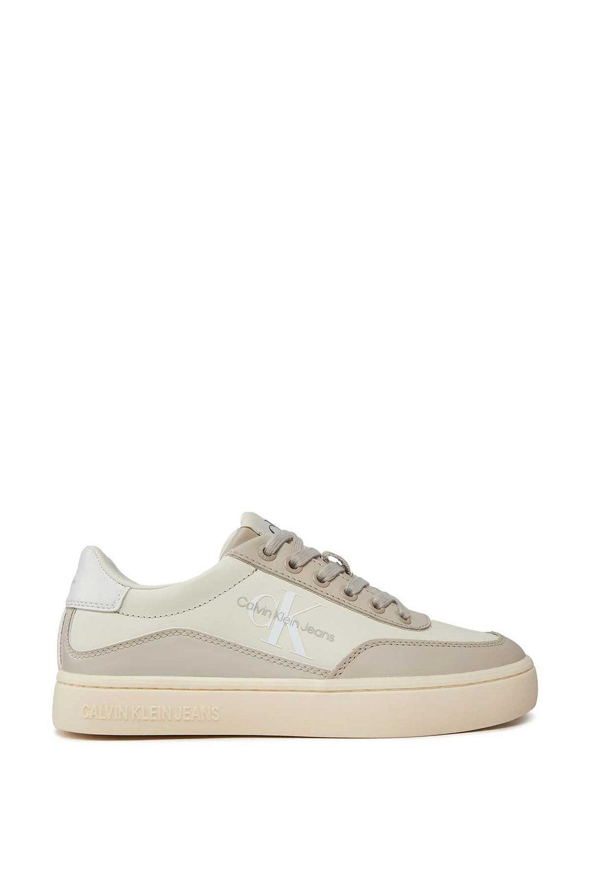 Calvin Klein Classic Cupsole Low Lace Up Sneakers Beige