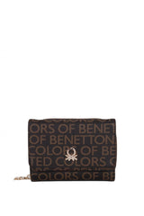 Benetton Logo Baskılı Mini Kadın Cüzdanı Kahve - Taba