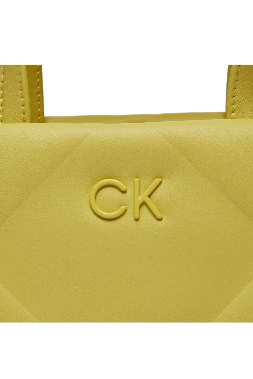 Calvin Klein Re-Lock Quilt Tote Mini Omuz Çantası Yellow