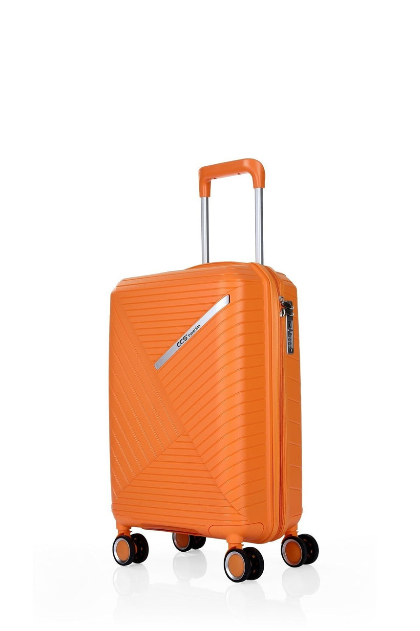 ÇÇS Diagonol Çizgili 65 cm Orta Boy Valiz Turuncu