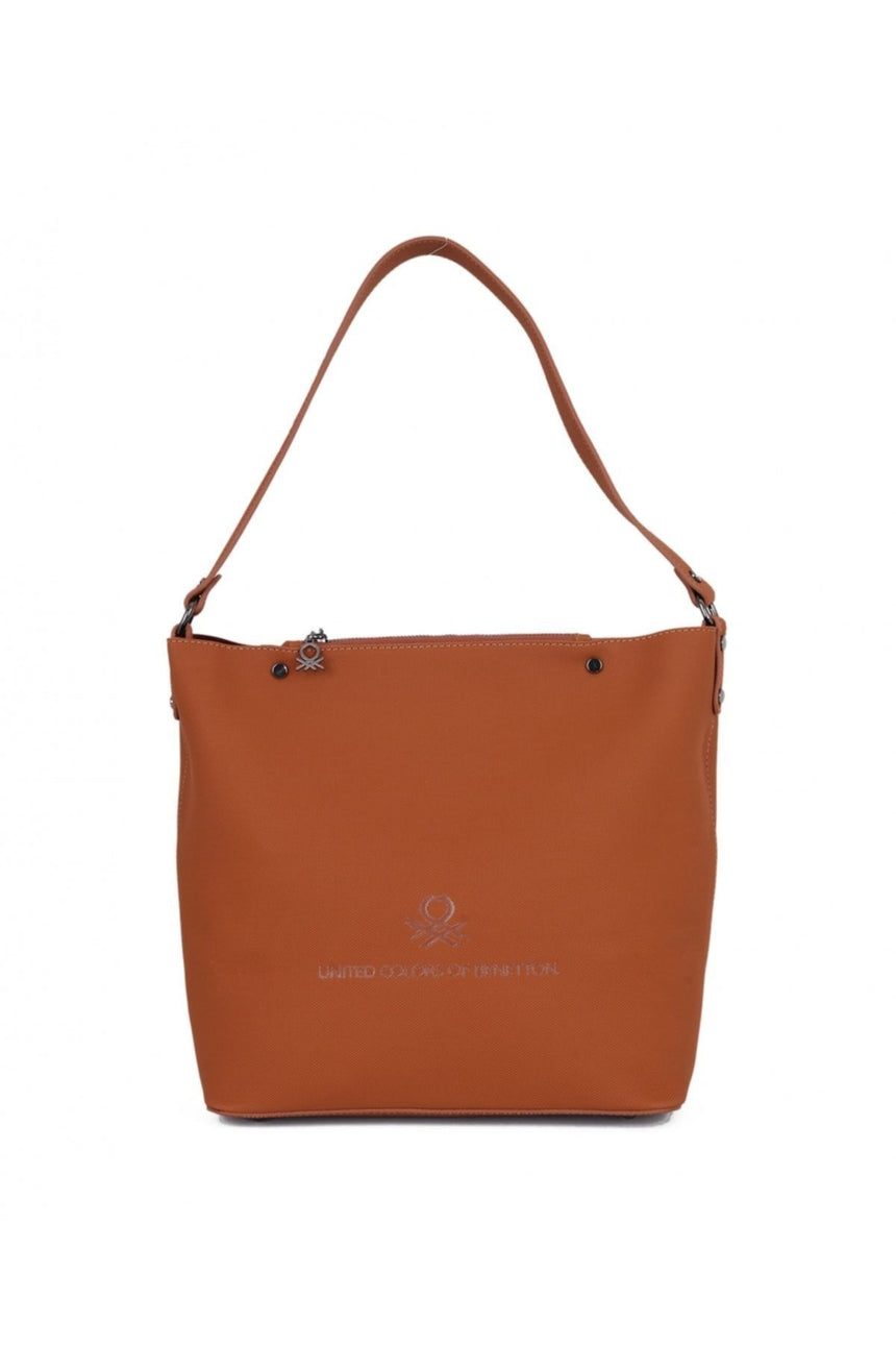 Benetton Kabartma Logolu Kadın Kol Çantası Camel