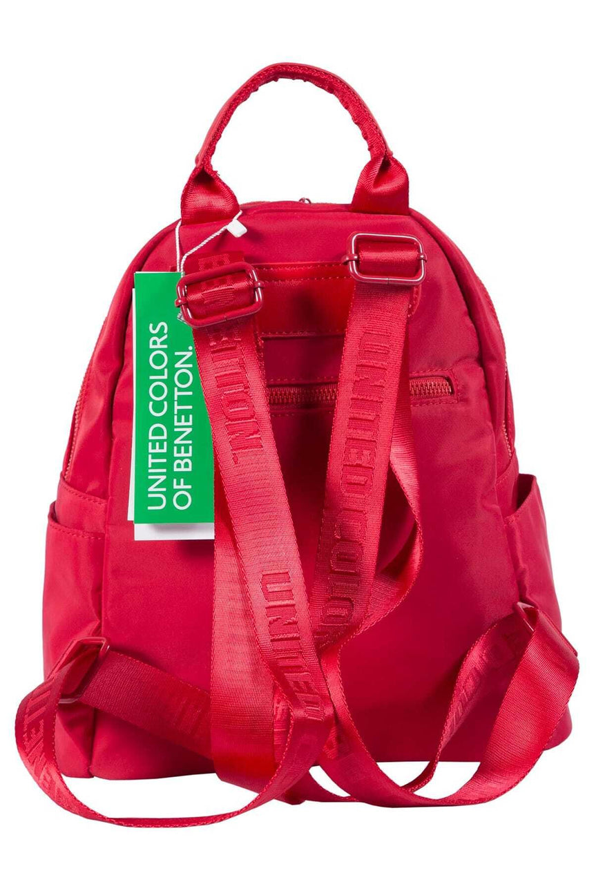Benetton Çok Bölmeli Kadın Sırt Çantası Kırmızı