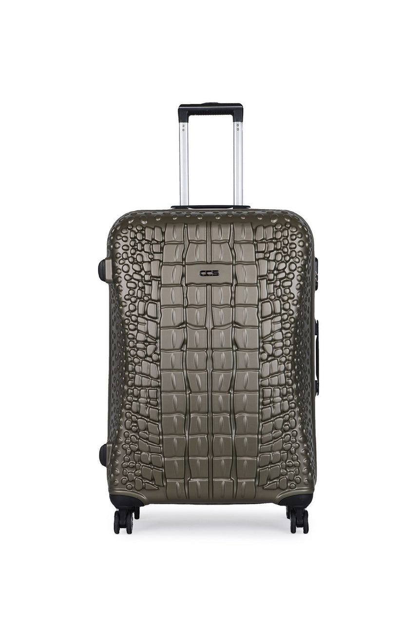 ÇÇS Kroko Kabartma Doku Büyük Boy Valiz Yeşil