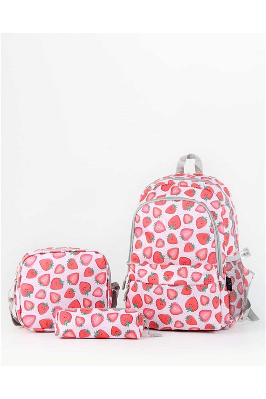 Cambridge Polo Club Üçlü Okul Çantası Seti Pembe - Çilekli