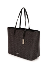 Calvin Klein Kadın Shopper W/ Laptop Pouch Jq Tote Omuz Çantası Black Mono